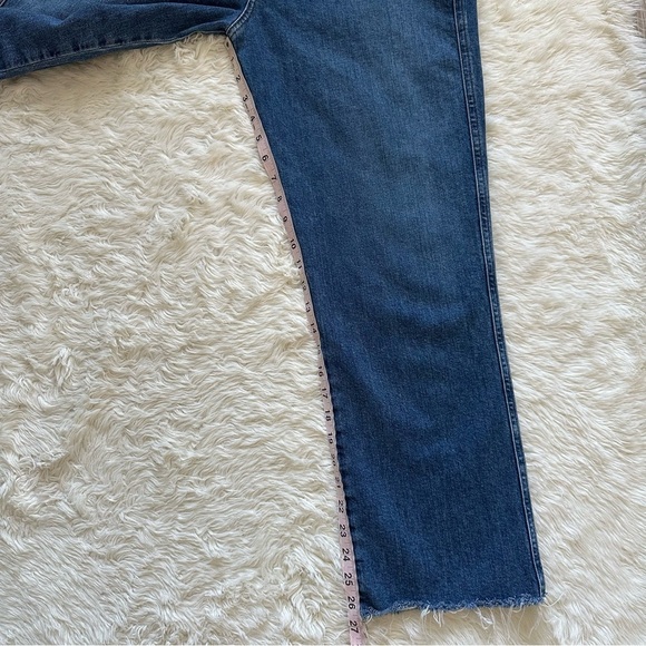 Agolde Jeans Pinch Waist High Rise Kick Flare Raw Hems Medium Wash Blue 32 - Picture 11 of 12